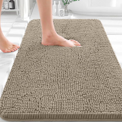 OLANLY Bathroom Rugs 32x20, Extra Soft Absorbent Chenille Bath Rugs
