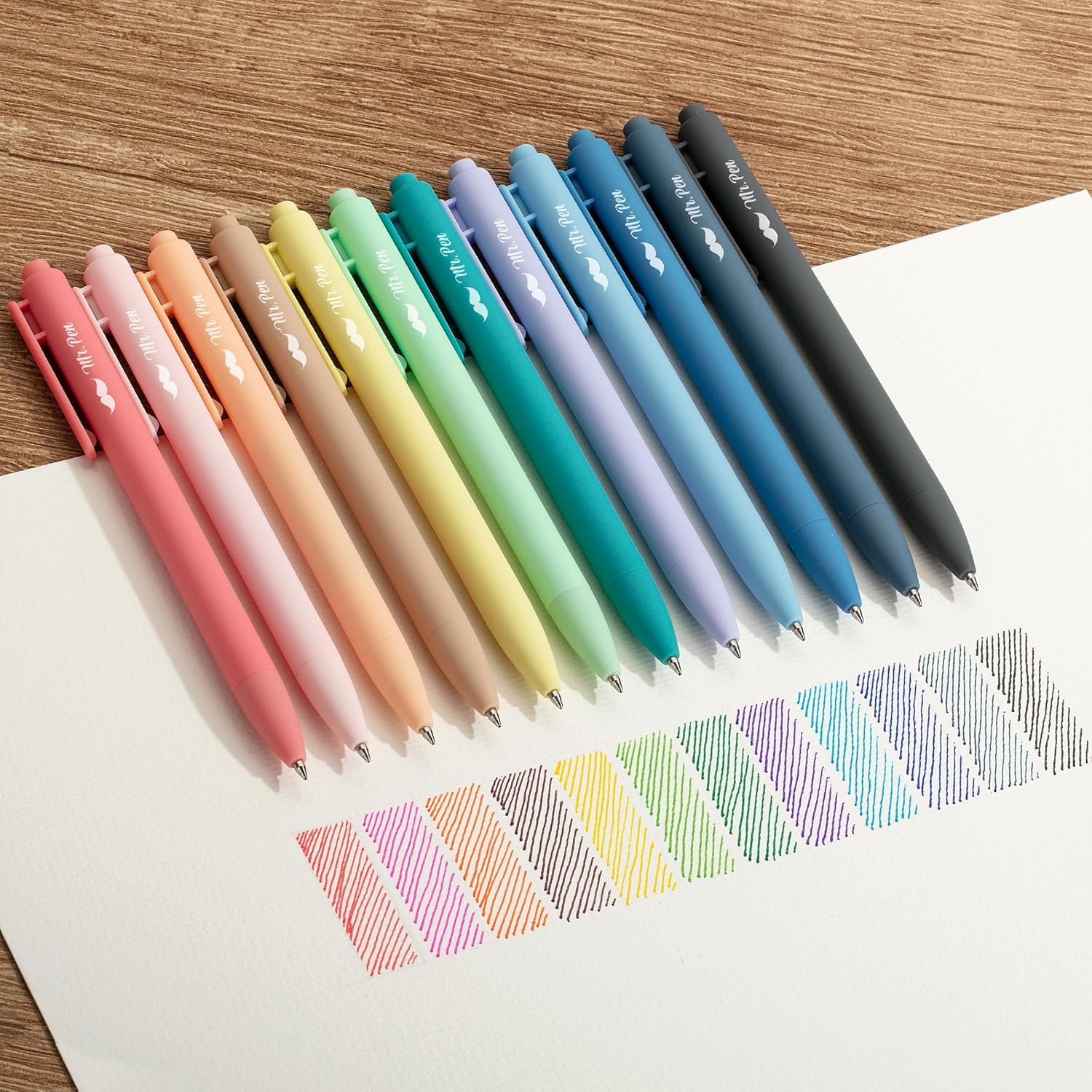 Mr. Pen- Retractable Gel Pens, 12 Pack, Colorful Ink, Fine Point 0.7mm