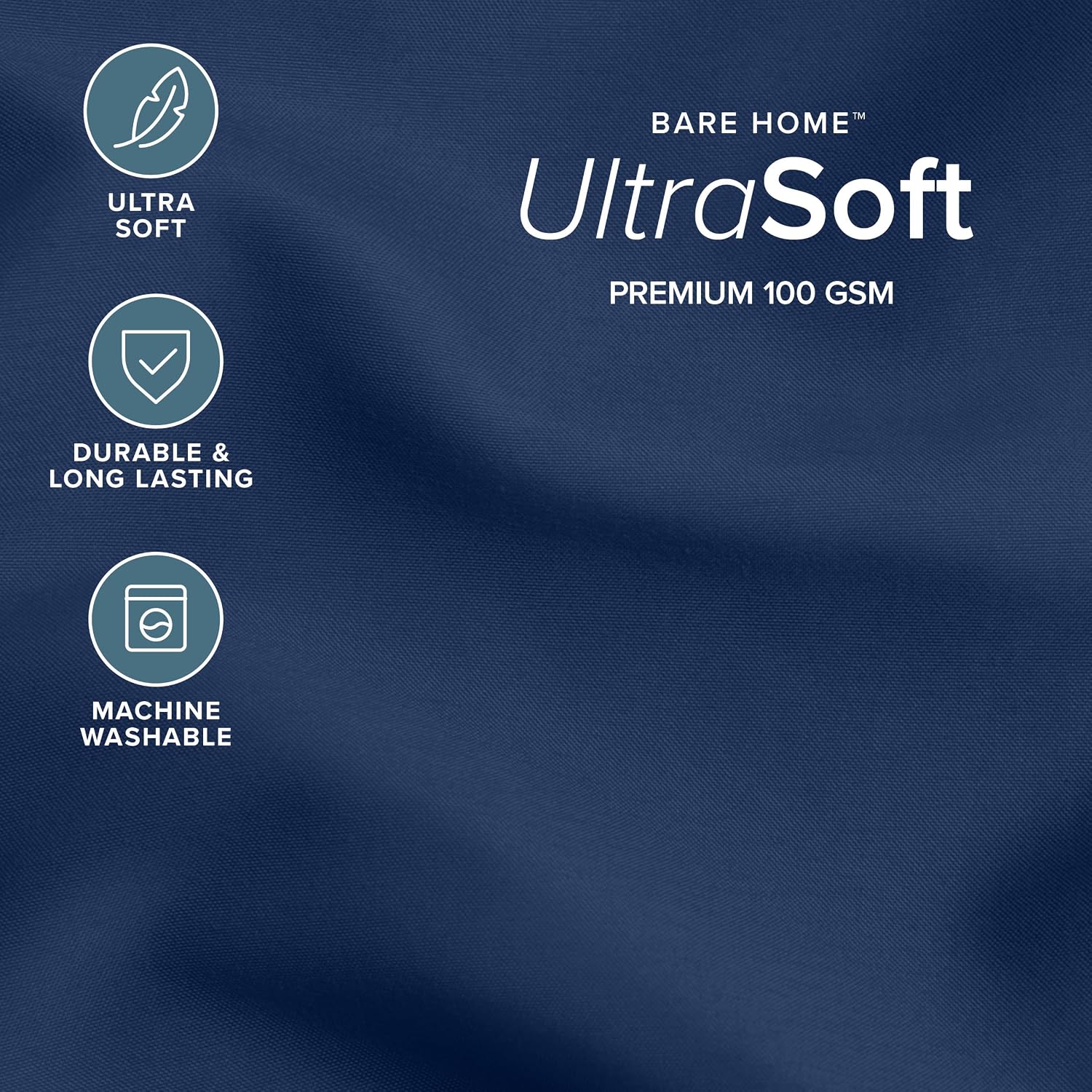 Bare Home Comforter Set - 1800 Ultra Soft (Oversized Queen, Dark Blue)
