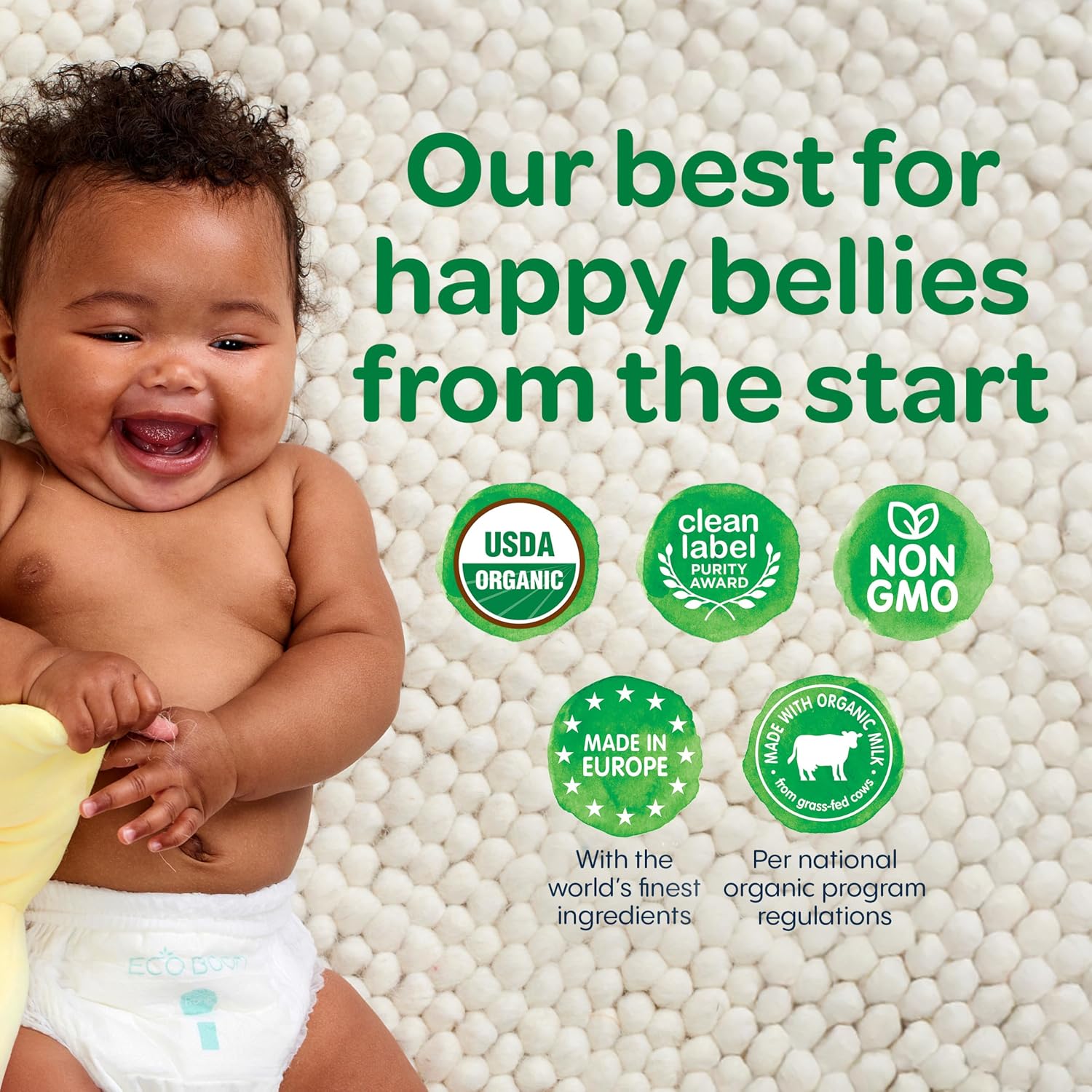 HAPPY BABY Stage 1, 0-12 Months, Organic Infant Formula, 22.9oz (1 Pack)