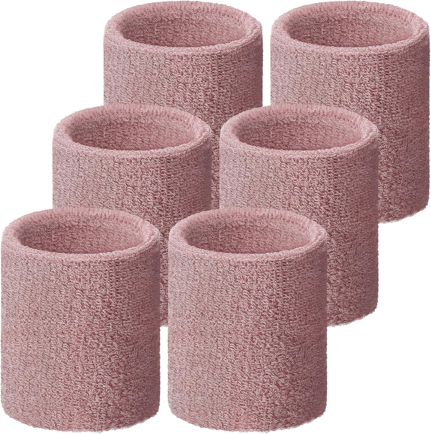 Willbond Wrist Sweatbands, Sports Sweatbands for Competition, Sweat Absorbent, for Basketball, Tennis, Football, Running and Work (Pack of 6)