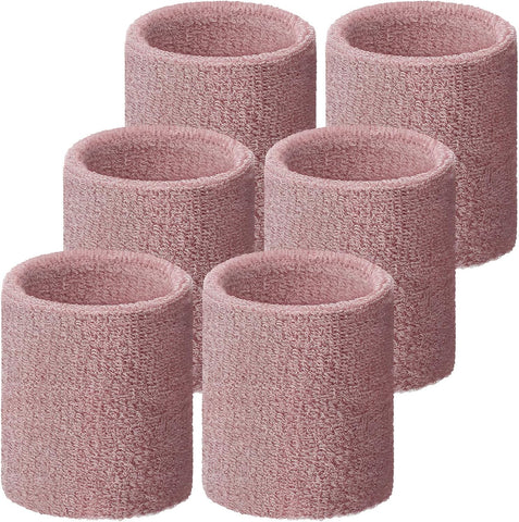 Willbond Wrist Sweatbands, Sports Sweatbands for Competition, Sweat Absorbent, for Basketball, Tennis, Football, Running and Work (Pack of 6)