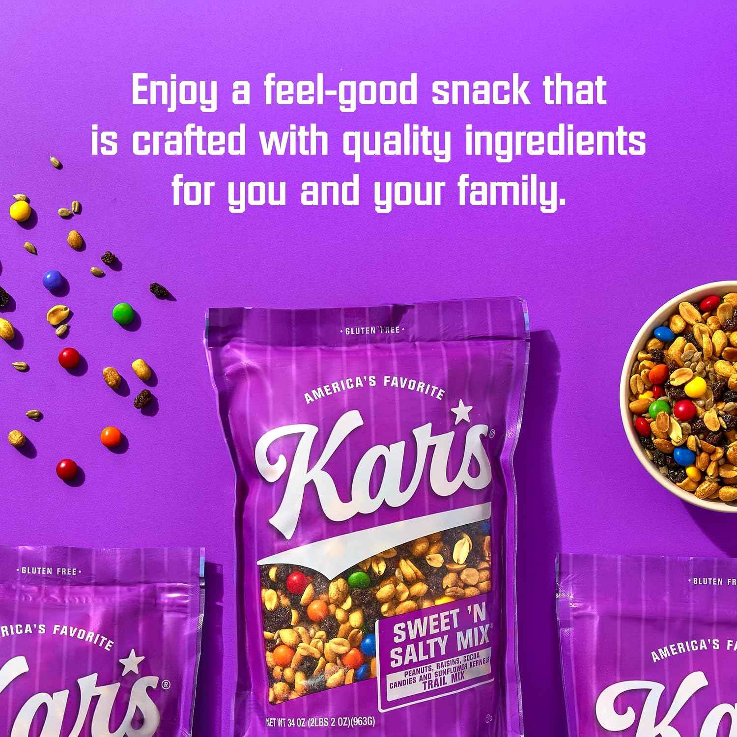 Kar’s Nuts Sweet ‘N Salty Trail Mix, 2 oz Pouch (Pack of 72), Gluten-Free Trail Mix Snack
