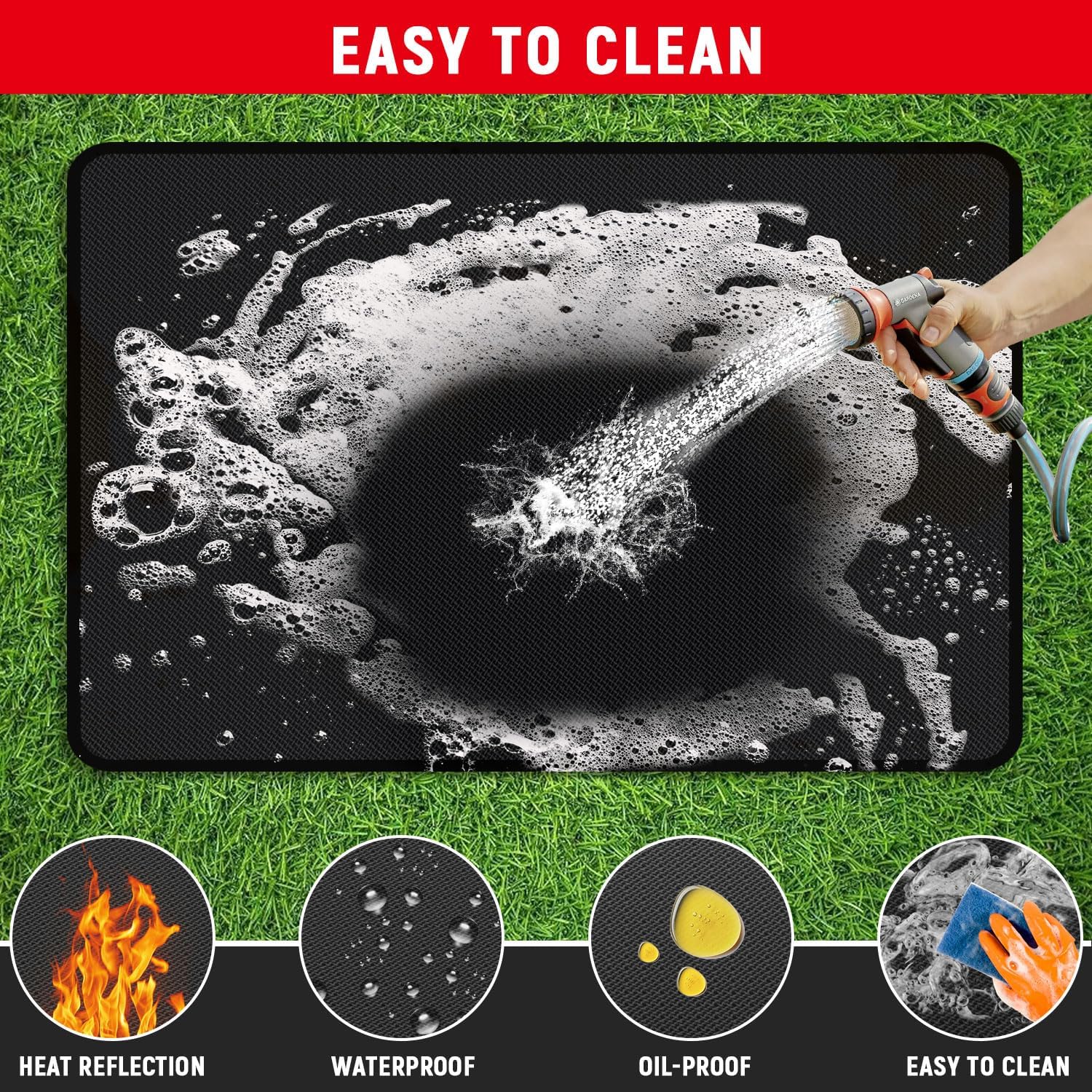 75 x 40 inches Under Grill Mats for Outdoor Grill Patio & Deck BBQ