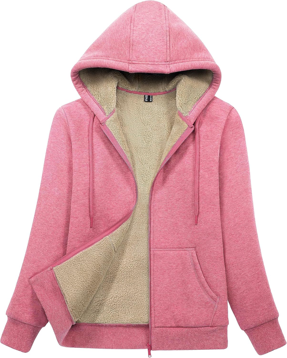 MAGCOMSEN Zip Up Hoodies Women Sherpa Warm Winter Jacket with Pockets