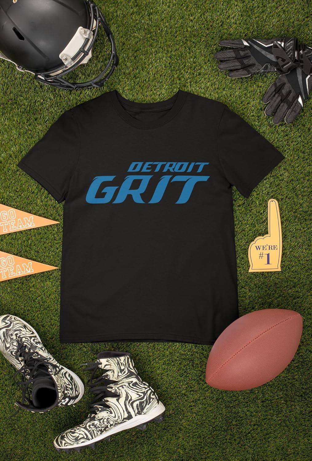 Expression Tees Grit Detroit Football Hard Knocks Unisex Adult Hoodie, Soft Fleece, Cozy Fit, Trendy Graphic Pullover