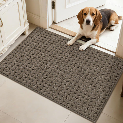 Door Mat Indoor Entrance 24"x36", Non-Slip Entryway Rugs, Brown