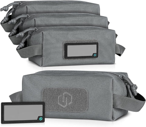Savior Equipment Loose Sacs 4-Pack Tactical Ammo Pouch Firearm Ammunition Carrier Bag, ID Patches Included, Rifle Carbine Pistol Revolver Ammos Case Shooting Range Gear