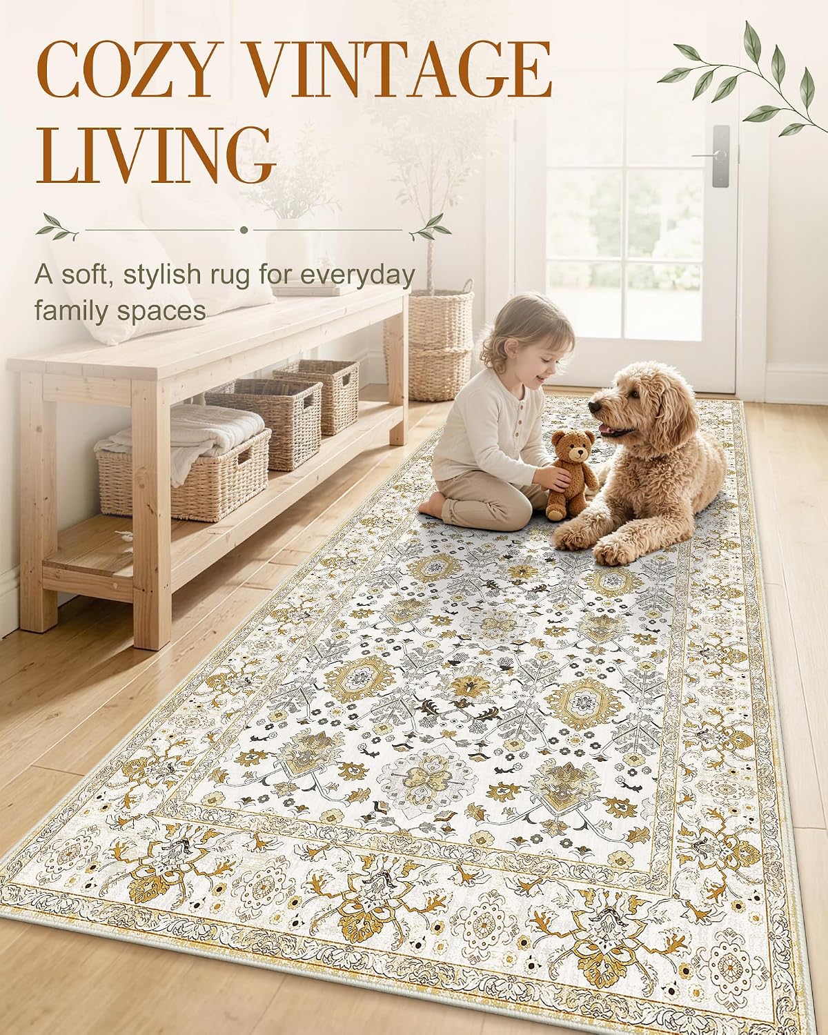 OLANLY 2x8 Washable Runner Rug, Soft Non Slip Carpet for Hallway Kitchen