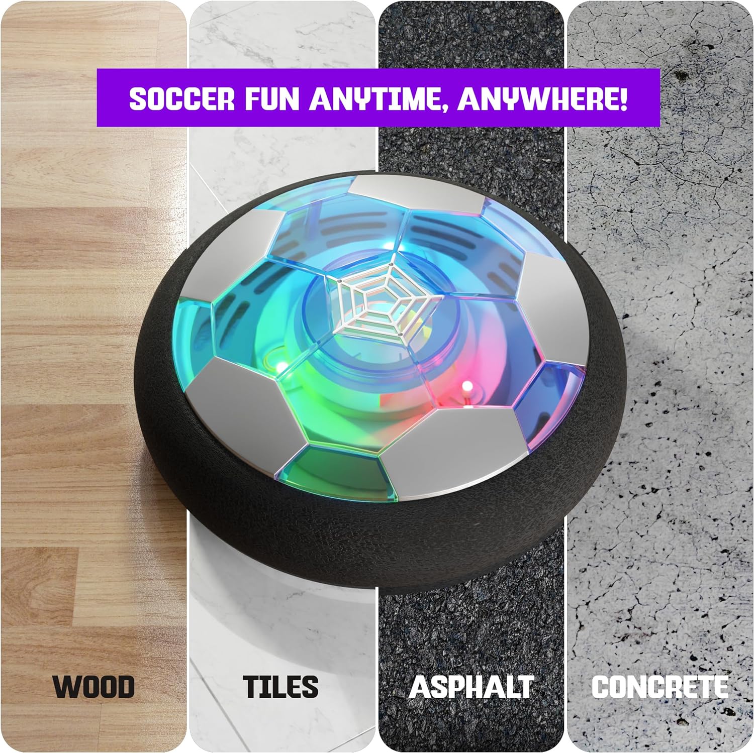 Hover Soccer Light-Up Ball - Birthday Gift for Boys - Kids Gifts Ages 5-12
