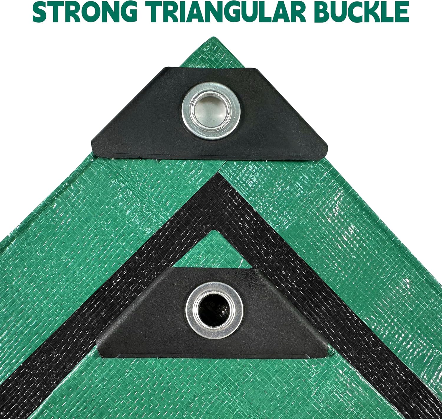 15x15 ft Heavy Duty Tarp 10mil UV Reinforced Grommets Green&Black