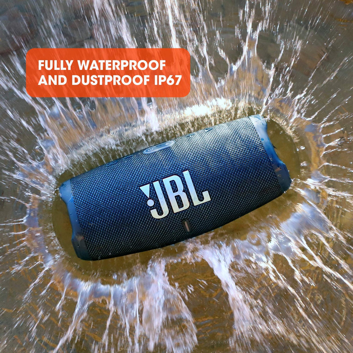 JBL CHARGE 5 - Portable Waterproof (IP67) Bluetooth Speaker with Powerbank USB Charge out, 20 hours playtime, JBL Partyboost (Black)