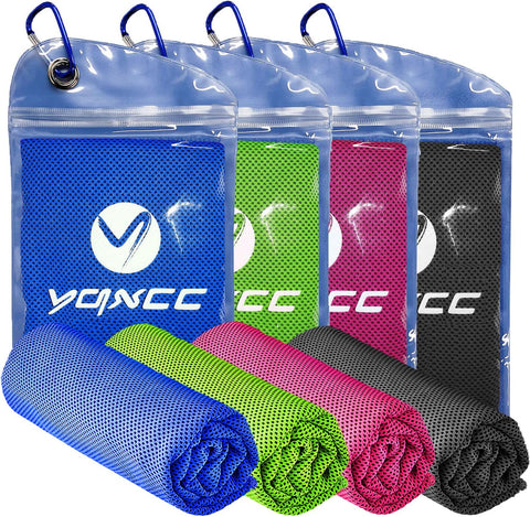 YQXCC 4 Pack Cooling Towels (47"x12"), Ice Cool Towels for Neck & Face
