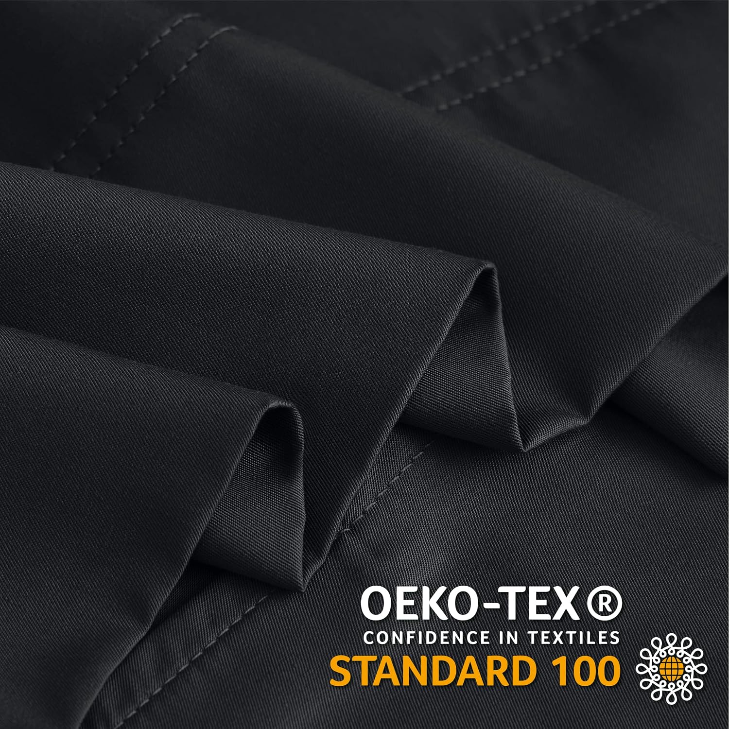 BEDELITE Pillow Cases Standard Size 2Pcs, Rayon Derived from Bamboo, Black