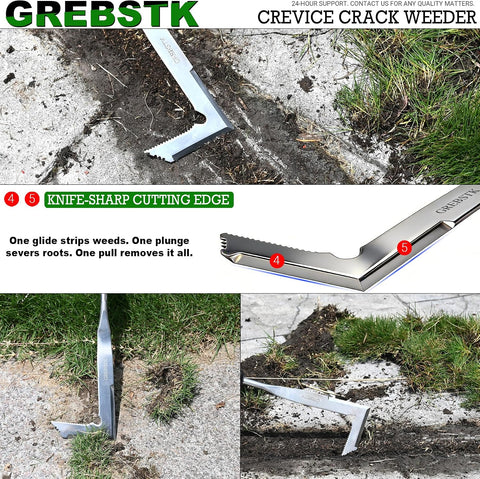 GREBSTK Crack Weeder Crevice Weeding Stainless Steel Sharp Lightweight Tool