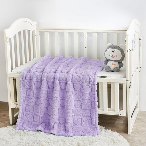 Yurhap Heart Baby Blanket, Love Plush Fleece Baby Blankets for Girls Boys