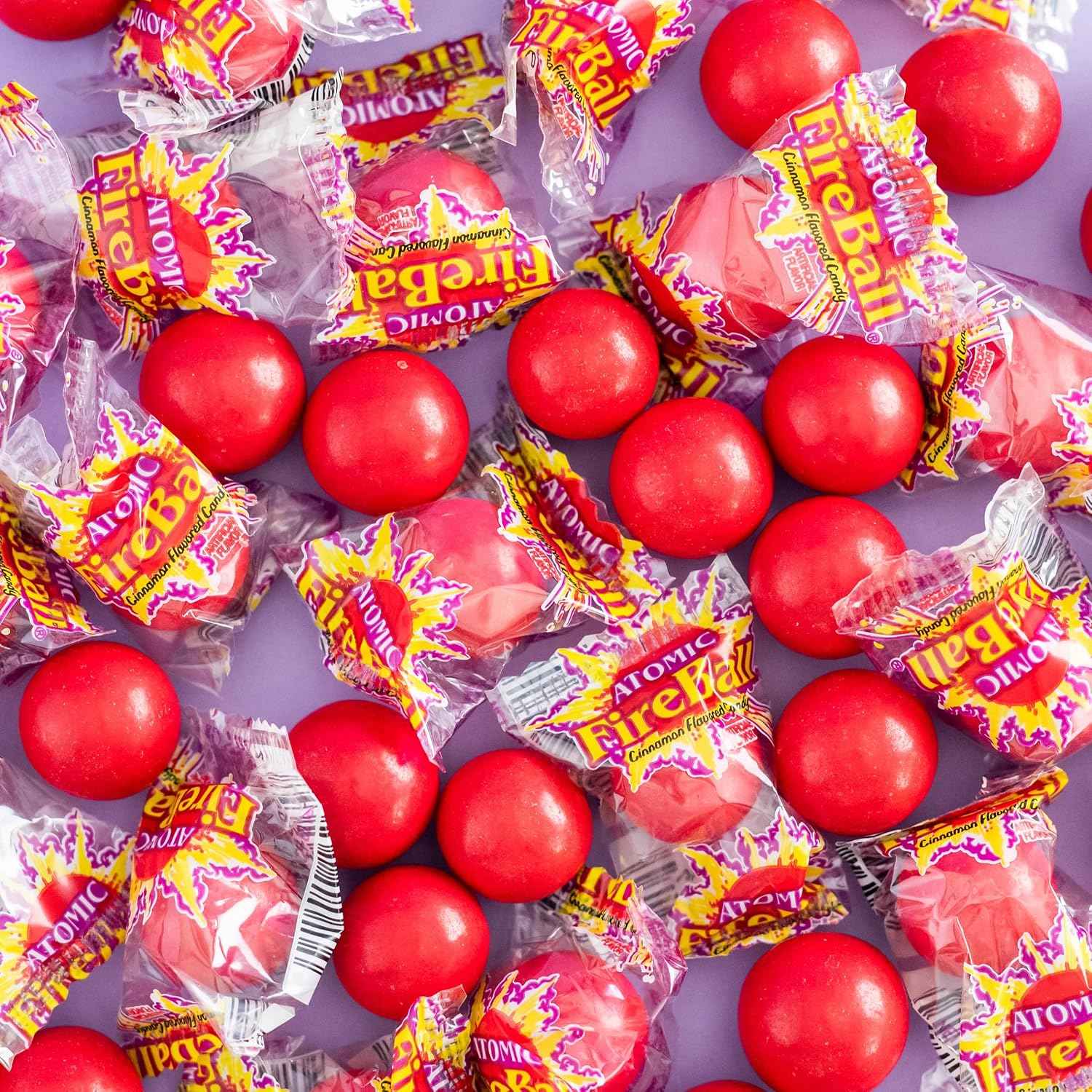 Wonka Atomic Fireball, Candy, Cinnamon Flavor, Individually Wrapped, 7.5 g (240 ct) | Intense cinnamon heat, iconic red fireball, individually wrapped, bulk tub, party bowls, office candy, sharing