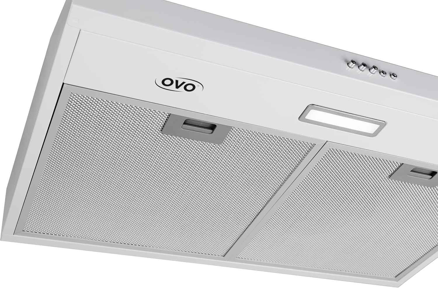OVO 30 inch Under Cabinet Range Hood Vent with 3 Speed Exhaust Fan, Push Button, Stainless steel, Ducted and Ductless Convertible Kichen Hood, 275 CFM, 4000K Cool White Lights