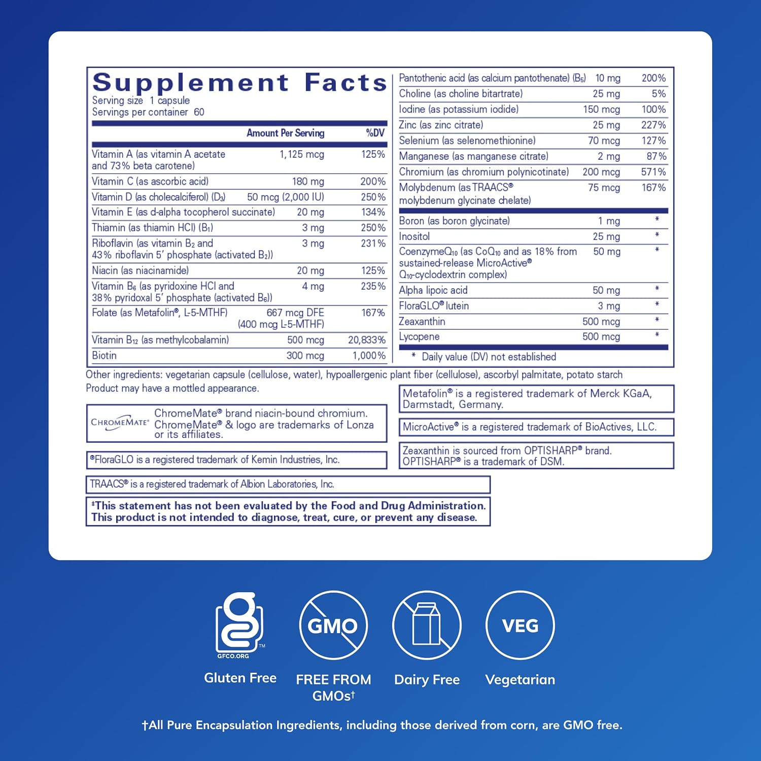 Pure Encapsulations O.N.E. Multivitamin, 60 Capsules