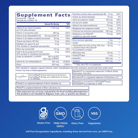 Pure Encapsulations O.N.E. Multivitamin, 60 Capsules