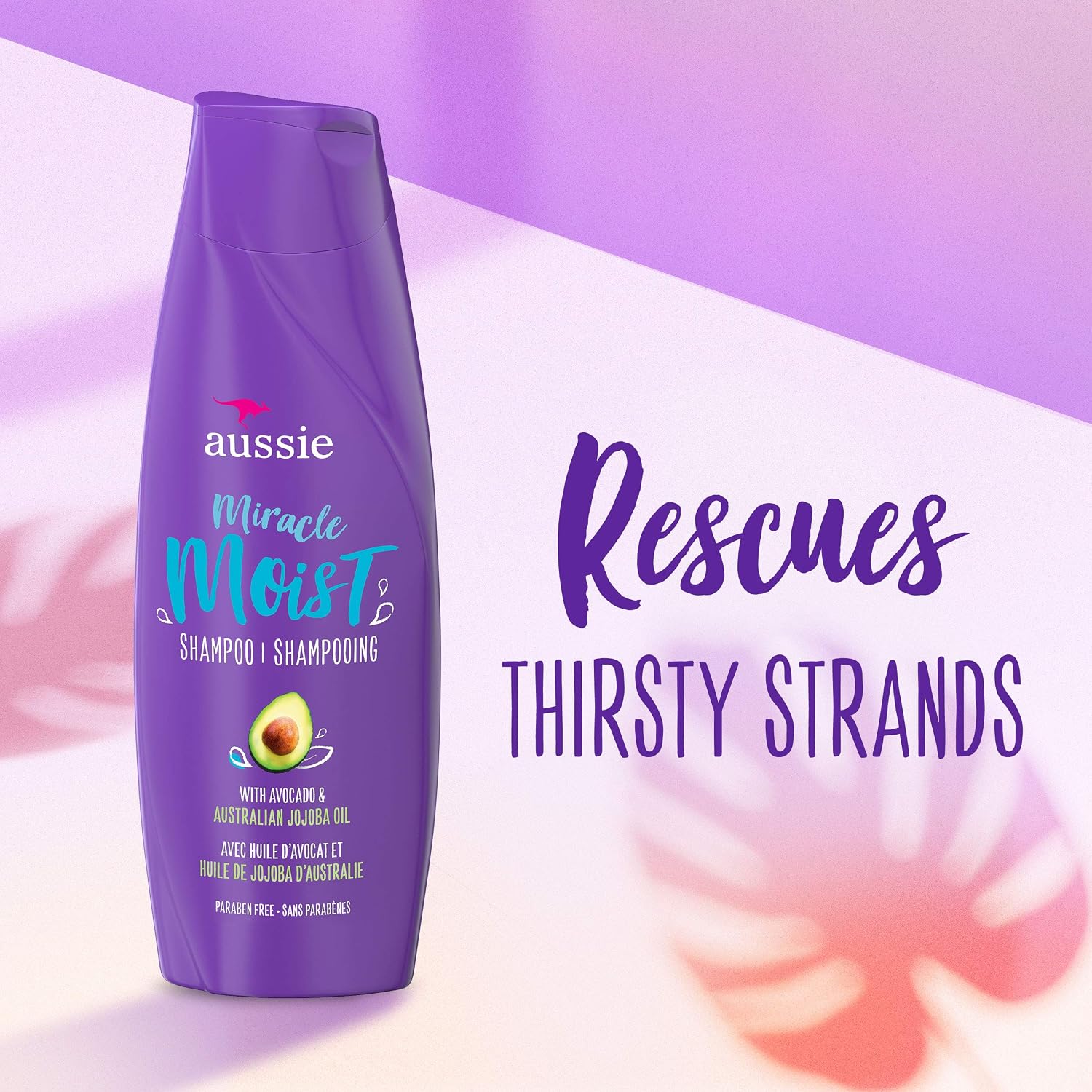 Aussie Miracle Moist Shampoo with Avocado & Jojoba for Dry Hair, Paraben-Free, 30.4 Fl Oz, (Pack of 4)