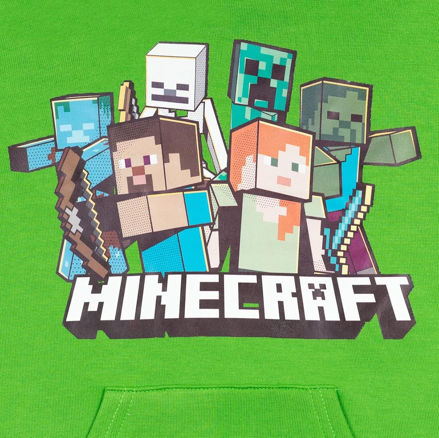 Minecraft Boys' Fleece Hooded Sweatshirt Little Kid to Big Kid