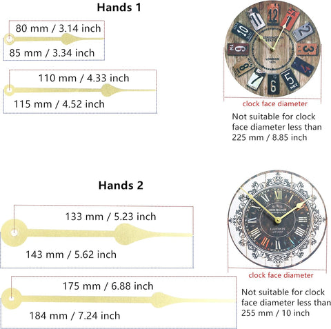 Youngtown 12888 Clock Movement 15/32" Thread Battery Replacement Gold hands