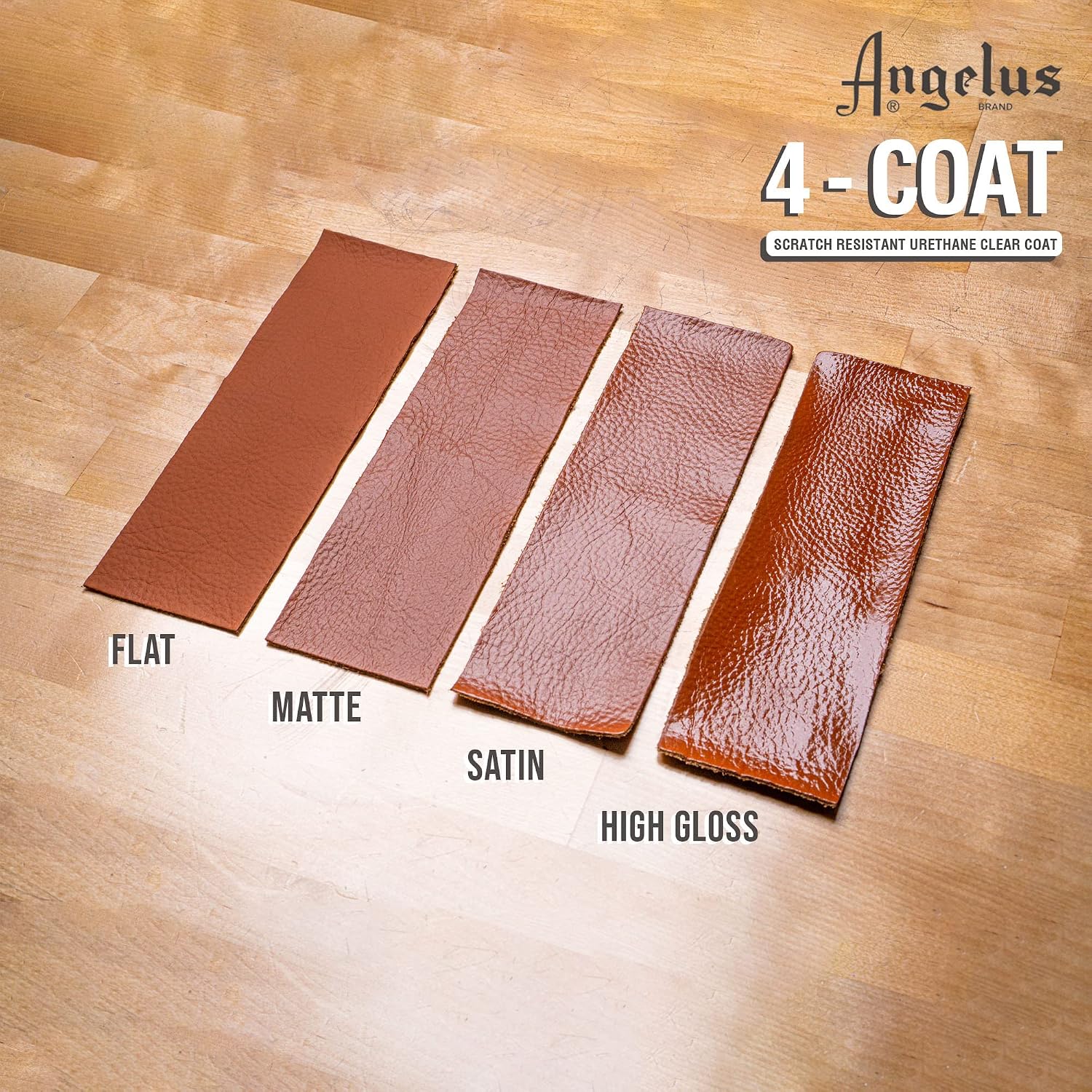 Angelus Satin 4-Coat Scratch-Resistant Leather Sealer – Durable, Flexible, Clear Coat Protection for Leather Shoes, Bags, Jackets & More - Satin Finish - 4 Fl Oz
