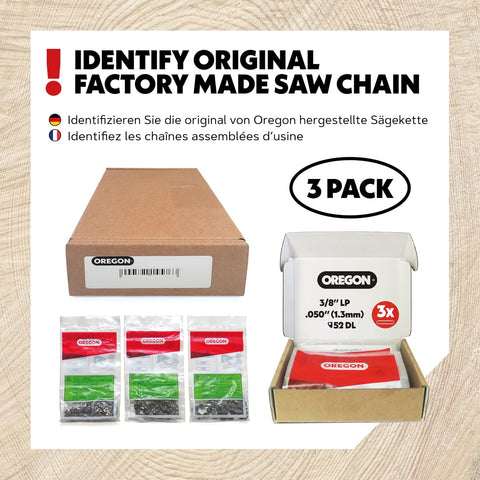 Oregon Chainsaw Chain for 14" Bar, 3/8" LP, .050" Gauge, 52 Drive Links
