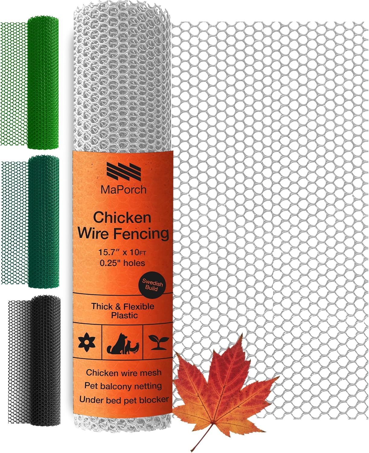 MaPorch Plastic Chicken Wire Fencing, Under Bed Blocker for Pets, White 1pk