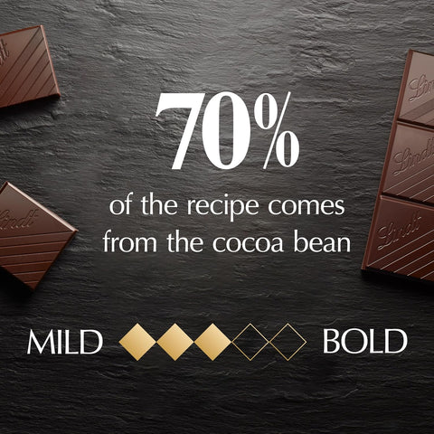 Lindt EXCELLENCE 70% Cocoa Dark Chocolate Candy Bar, 3.5 oz., 12 Pack