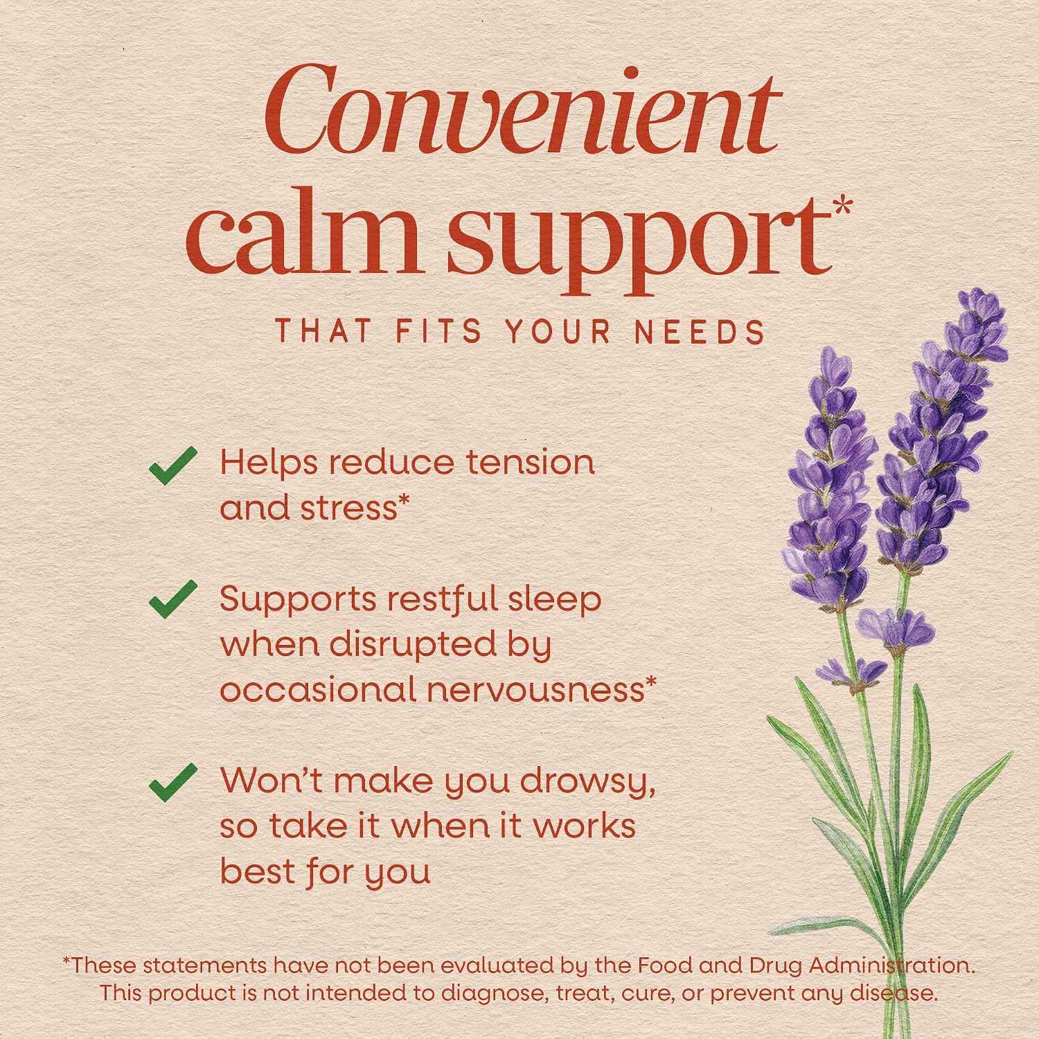 Nature's Way CalmAid Lavender Oil Supplement, Calm & Stress Support*, 90 ct | Clinically Studied Silexan Lavender Oil, Non-Drowsy, Daily Softgels, 3 Month Supply