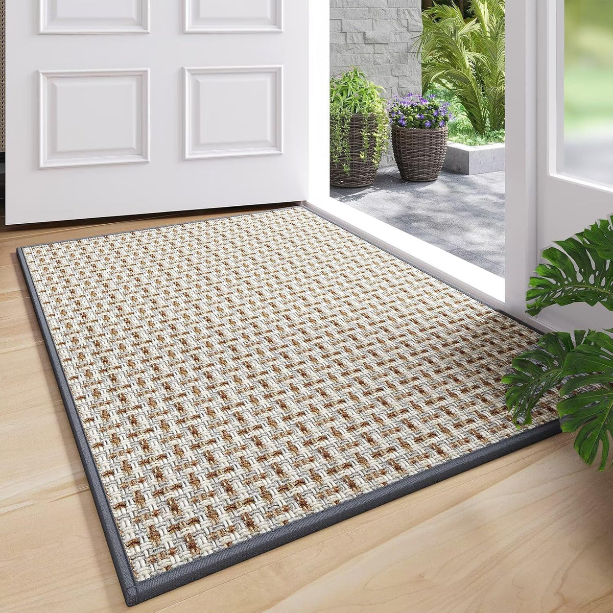 YDKGL Front Door Mat Indoor Entrance Non Slip Entry Doormat Gray 24"x35"