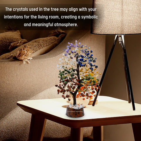 Chakra Tree Crystals and Healing Stones Birthday Gifts for Women - Crystal Tree of Life Home Decor Stocking Stuffers, Bookshelf Room Decor, Meditation Gift for Mom Dad, Unique Birthday Gifts for Men
