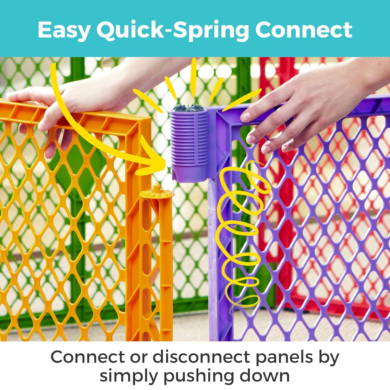 Toddleroo Superyard 2-Panel Extension: Add 65" to Baby Playpens; ColorPlay