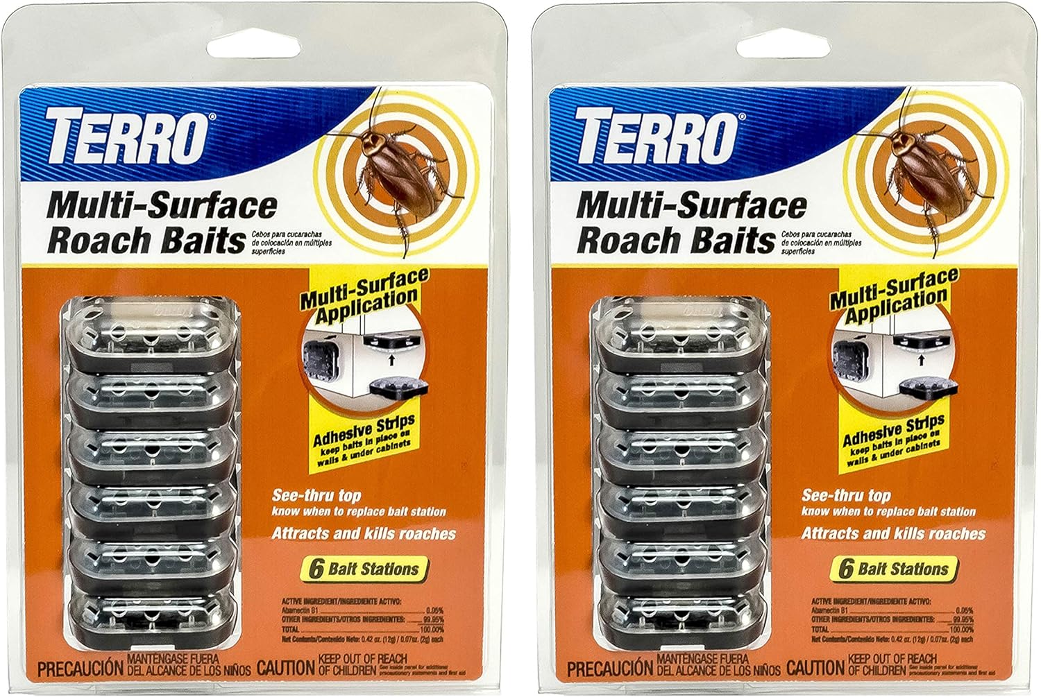 TERRO Multi-Surface Roach Bait Stations, 12-Pack