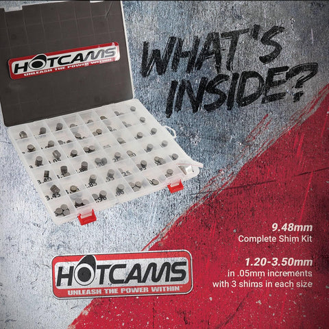 Hot Cams HCSHIM02 Complete Shim Kit Compatible with/Replacement for Arctic Cat ATV DVX 400 /Honda CRF 450R CRF450X TRX 450ER TRX 450R /Kawasaki KFX 400 KFX 450R KLX 450R KX 450F/Suzuki