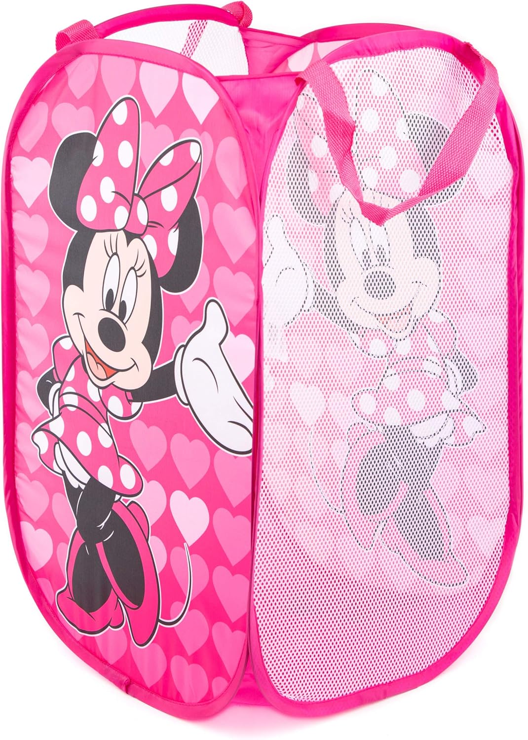 Jay Franco Disney Minnie Mouse Pop Up Hamper - Mesh Laundry Basket/Bag with Durable Handles (Official Disney Product)