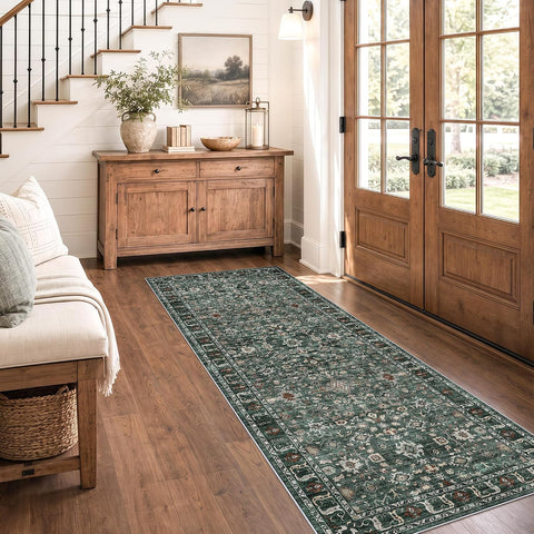 2x6 Hallway Washable Runner Rug: 6ft Kitchen Rugs with Non Slip Backing