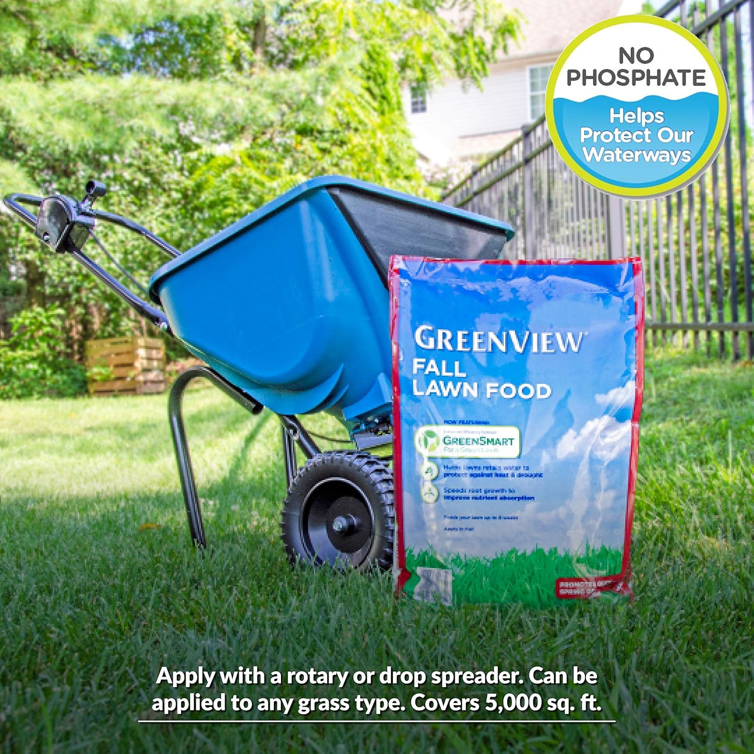GreenView Fall Lawn Food, Lawn Fertilizer, 48 lb Bag - Covers 15000 Sq. Ft.