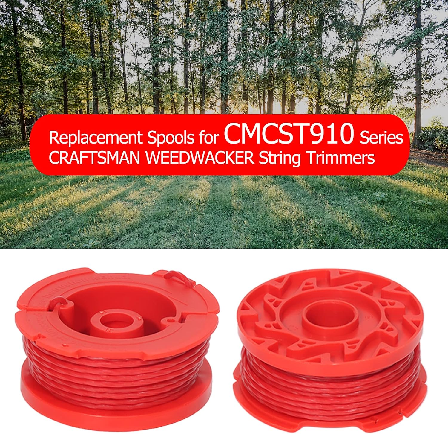 CMZST080 CMZST0803 8pcs String Trimmer Line(0.08",20Ft) with Cap Head,Weed Eater Wacker Replacement String Line,Compatible with Craftsman CMCST910 Series, CMCST910M1 CMCST910B