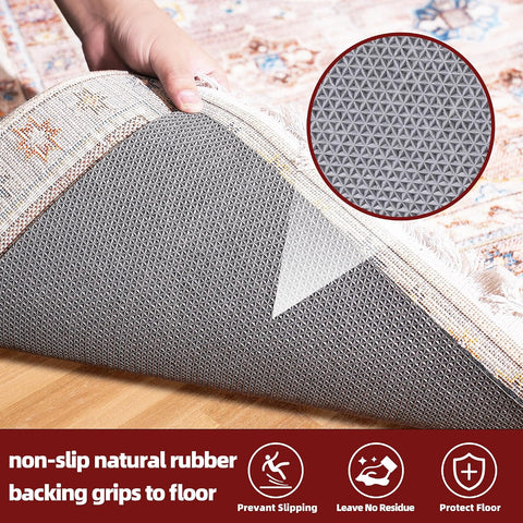 BAGAIL Felt and Natural Rubber Backing Rug Pads 1/4” Thick, 5 x 7 Ft Non Slip Carpet Gripper Keep Rugs in Place, Under Area Rug Protective Cushioned Pads, Carpet Runners, Hardwood Floors Protection