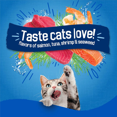 Purina Friskies Dry Cat Food Seafood Sensations With Salmon, Tuna, and Shrimp Flavors - 22 lb. Bag
