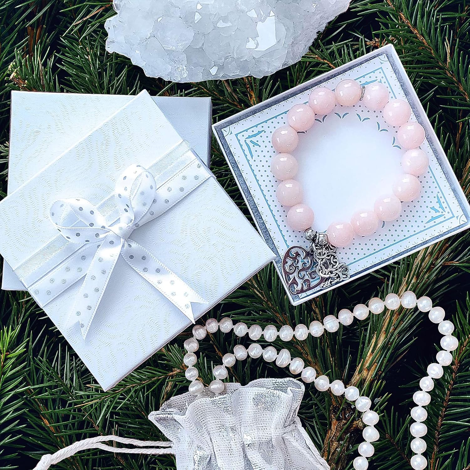 TheDisplayGuys 100 Cardboard Jewelry Gift Boxes with Inserts - White Swirl