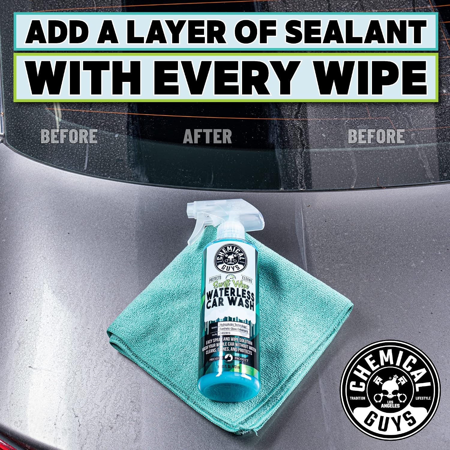 Chemical Guys, Swift Wipe Waterless Car Wash Spray, High Lubrication, 16 oz