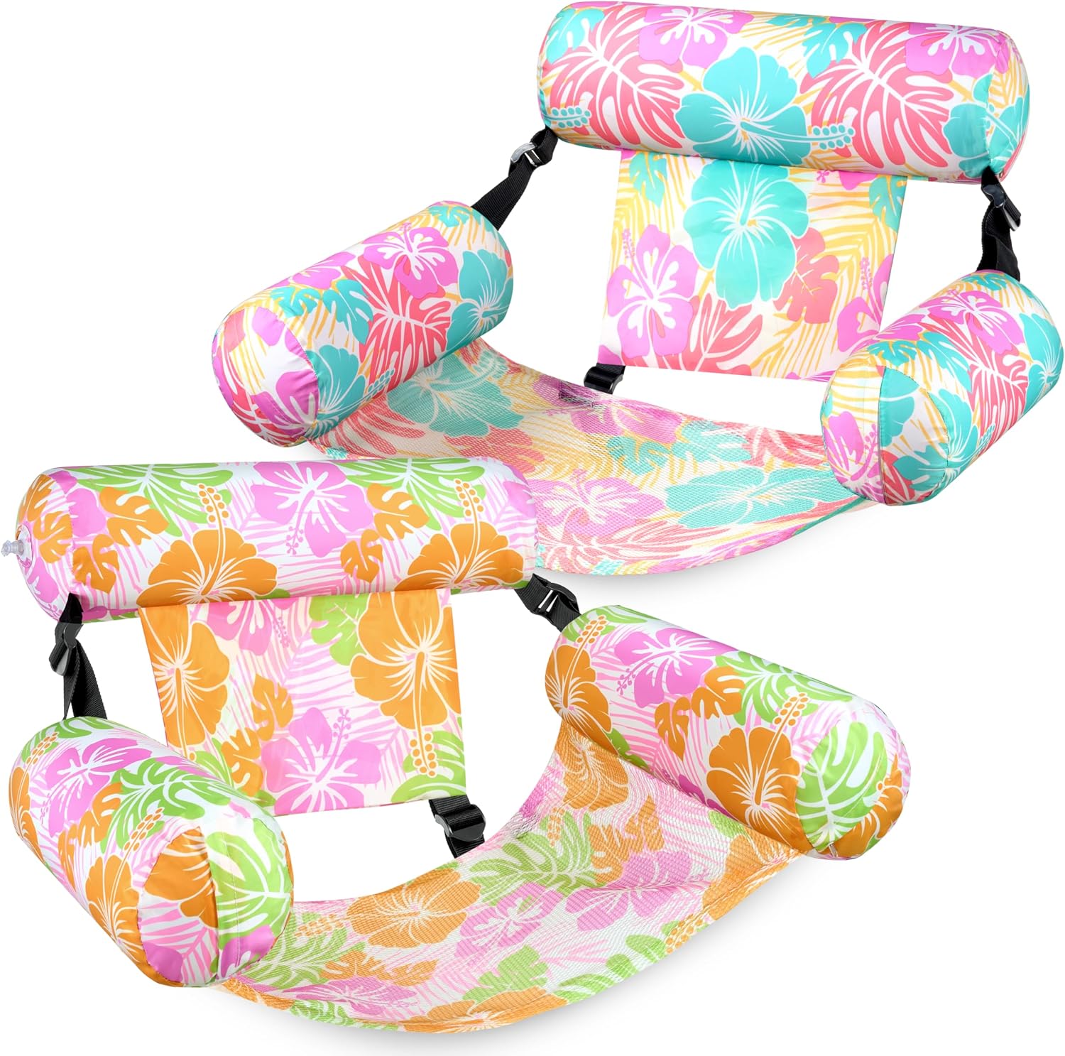 SLOOSH Inflatable Pool Floats Adult,2 Packs Floating Lounge Chairs,Blow up Pool Noodles for Adult Heavy Duty,Floating Chair for Party Summer Water Beach Lake Fun