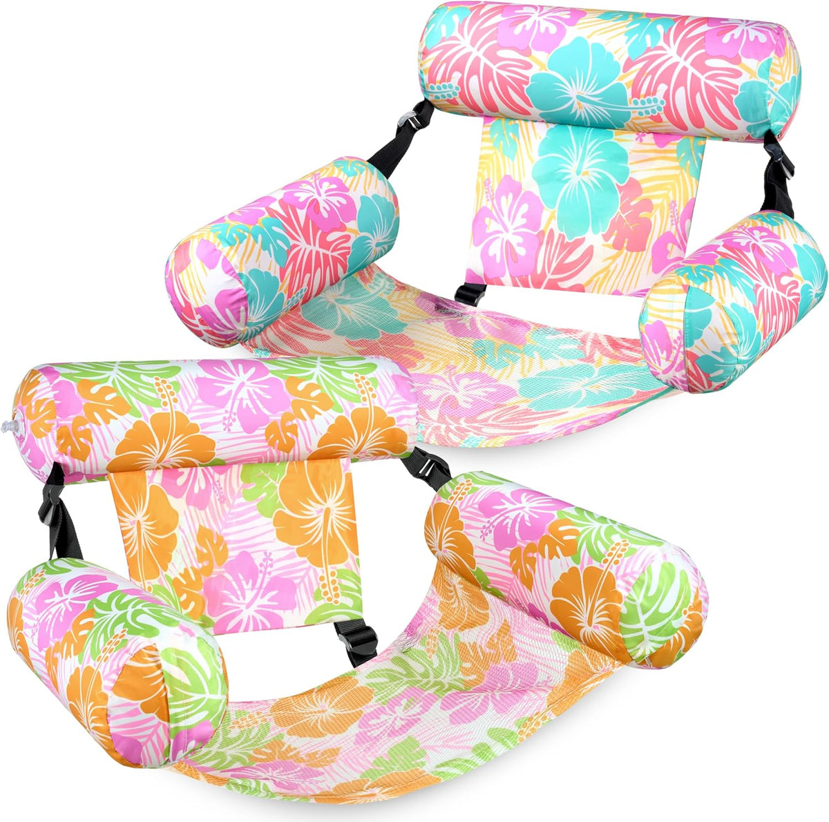 SLOOSH Inflatable Pool Floats Adult,2 Packs Floating Lounge Chairs,Blow up Pool Noodles for Adult Heavy Duty,Floating Chair for Party Summer Water Beach Lake Fun