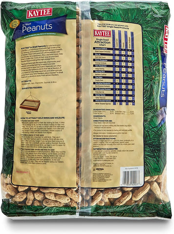 Kaytee Whole Peanuts in Shell for Cardinals, Blue Jays, Woodpeckers and Other Outside Wild Birds, Two 5 Pound Bags