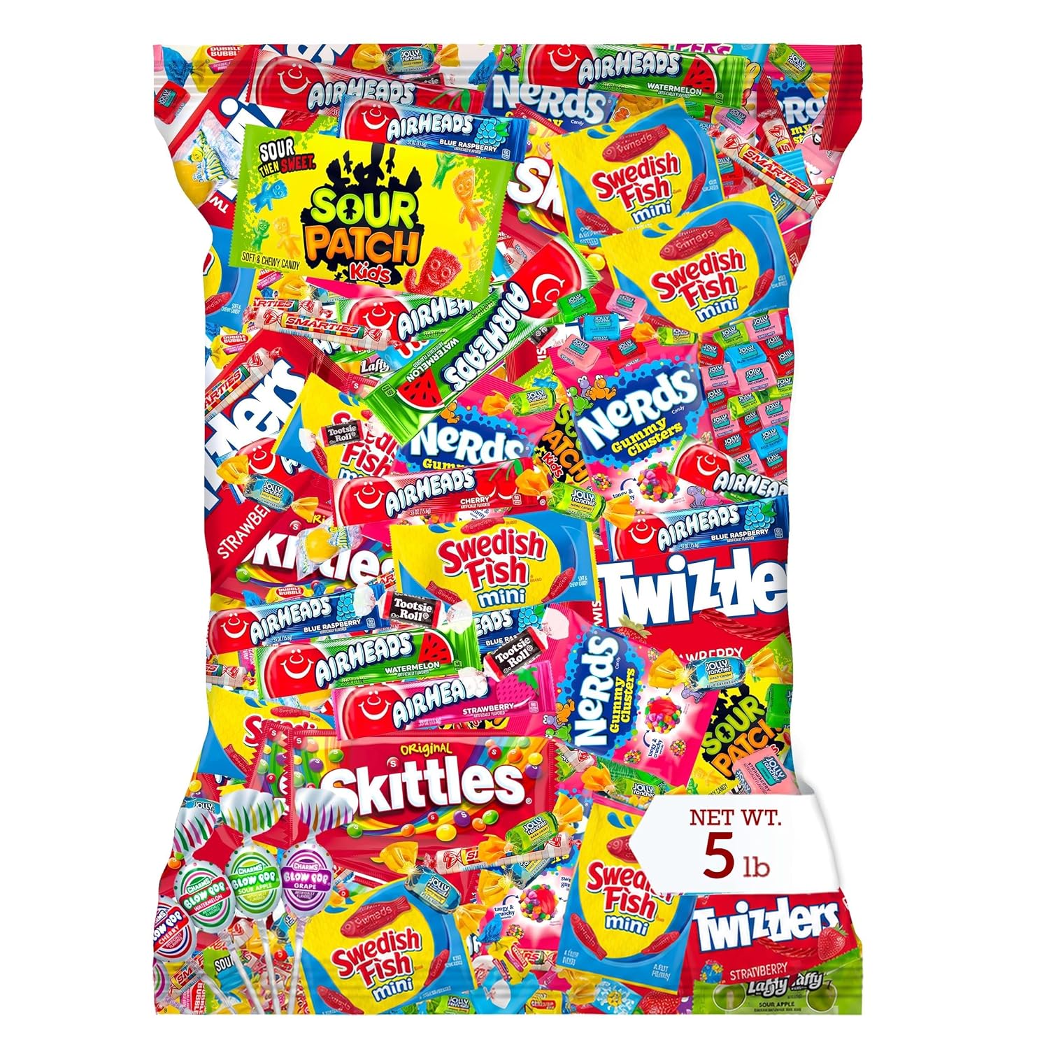 Bulk Candy Variety Pack - 5 lb - Bulk Individually Wrapped Candy- Candies - Trick Or Treat Candies - Pinata Filler Stuffers - Pinata Stuffers - Party Favors - July 4th