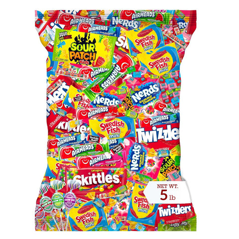 Bulk Candy Variety Pack - 5 lb - Bulk Individually Wrapped Candy- Candies - Trick Or Treat Candies - Pinata Filler Stuffers - Pinata Stuffers - Party Favors - July 4th
